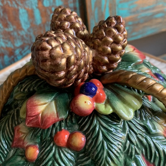 Fitz & Floyd Classics Jolly Ole St. Nick Fruited Bowl With lid Retired - Picture 2 of 10